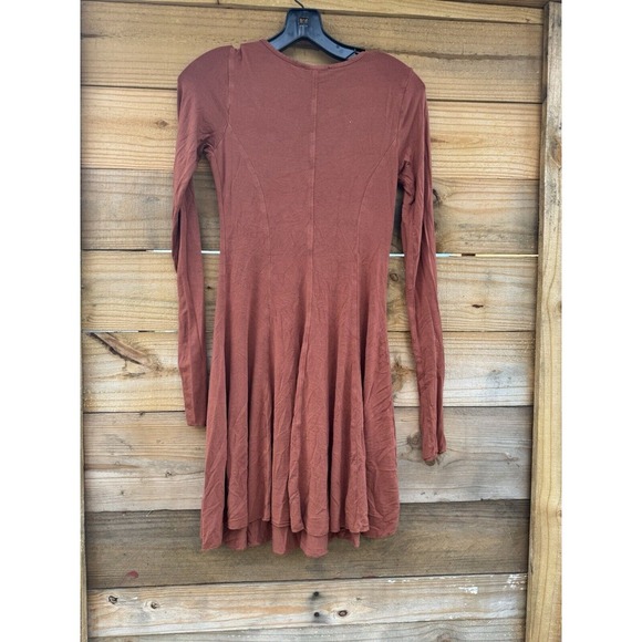 Forever 21 Dress Small Crimson orange long sleeve a line dress Forever 21 - Picture 7 of 9